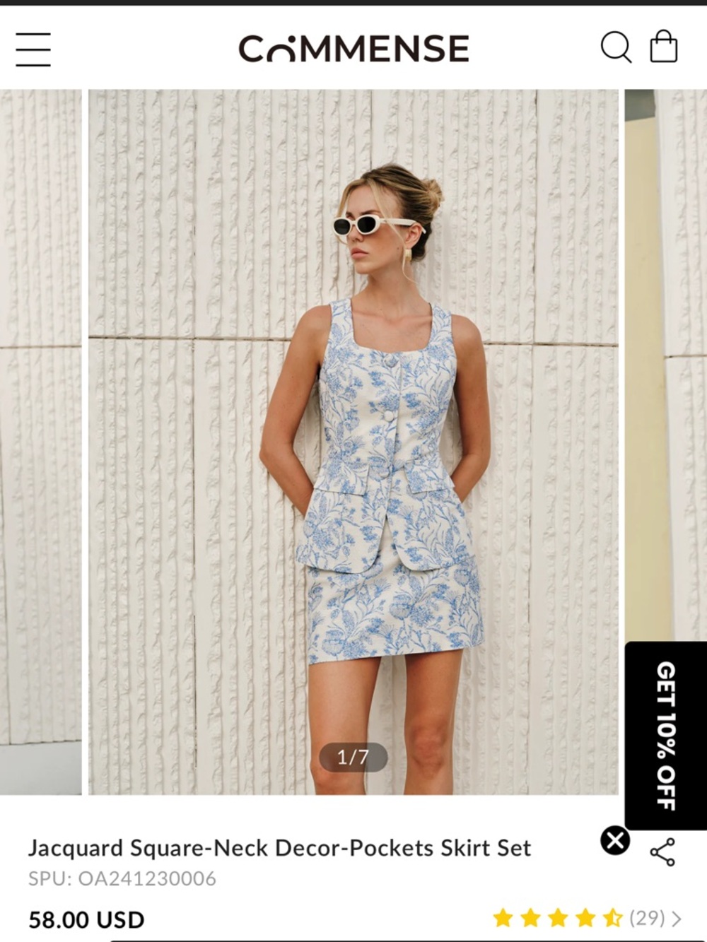 Commense Blue and White Floral Set - Picture 5 of 7